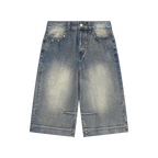 Vintage Wash Baggy Denim Shorts