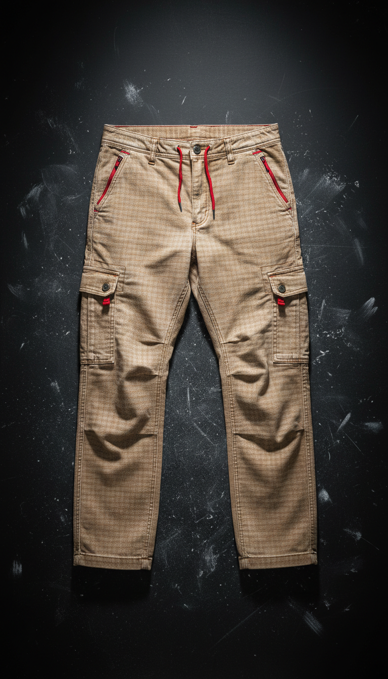 Twill Cargo Pants with Reinforced Knees