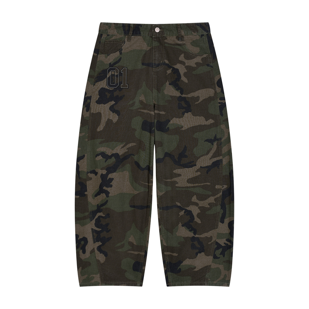 Men’s Camo Barrel Leg Cargo Pants