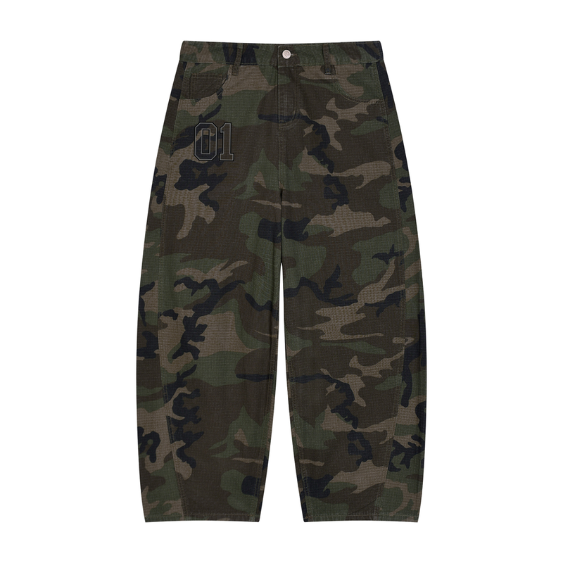 Men’s Camo Barrel Leg Cargo Pants