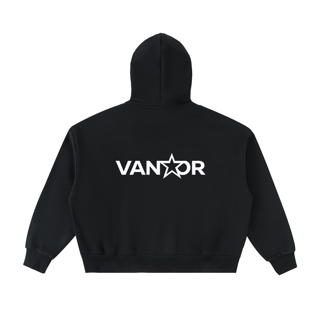 Fleeced Full-Zip Boxy Hoodie