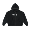 Fleeced Full-Zip Boxy Hoodie