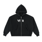 Fleeced Full-Zip Boxy Hoodie