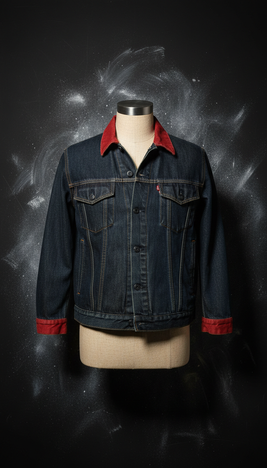 Raw Denim Jacket with Matte Snaps