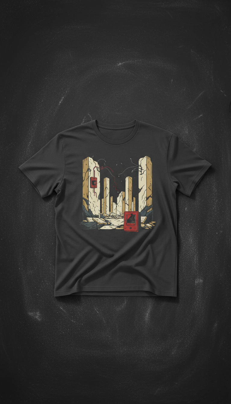 Graphic Tee in Washed Black Cotton