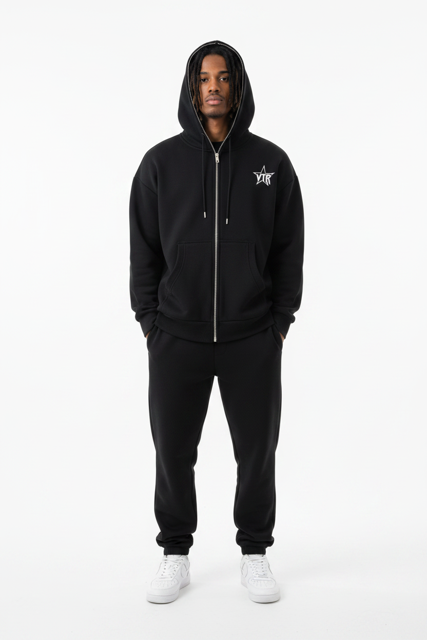 Fleeced Full-Zip Boxy Hoodie VTR