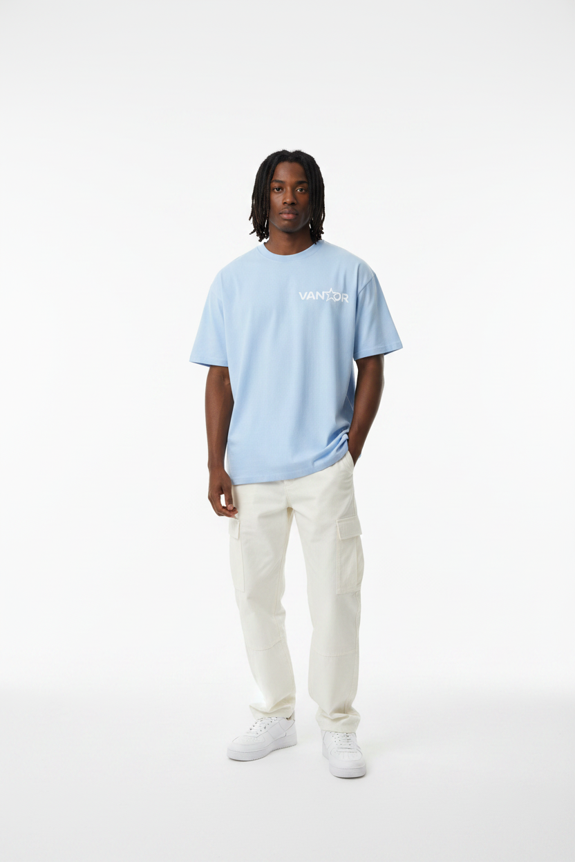 Pure Cotton Unisex T-Shirt Light Blue